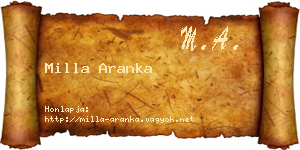 Milla Aranka névjegykártya