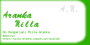 aranka milla business card